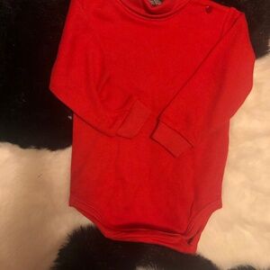 New with tag Puddles and  Bubbles Red turtleneck onesie for baby